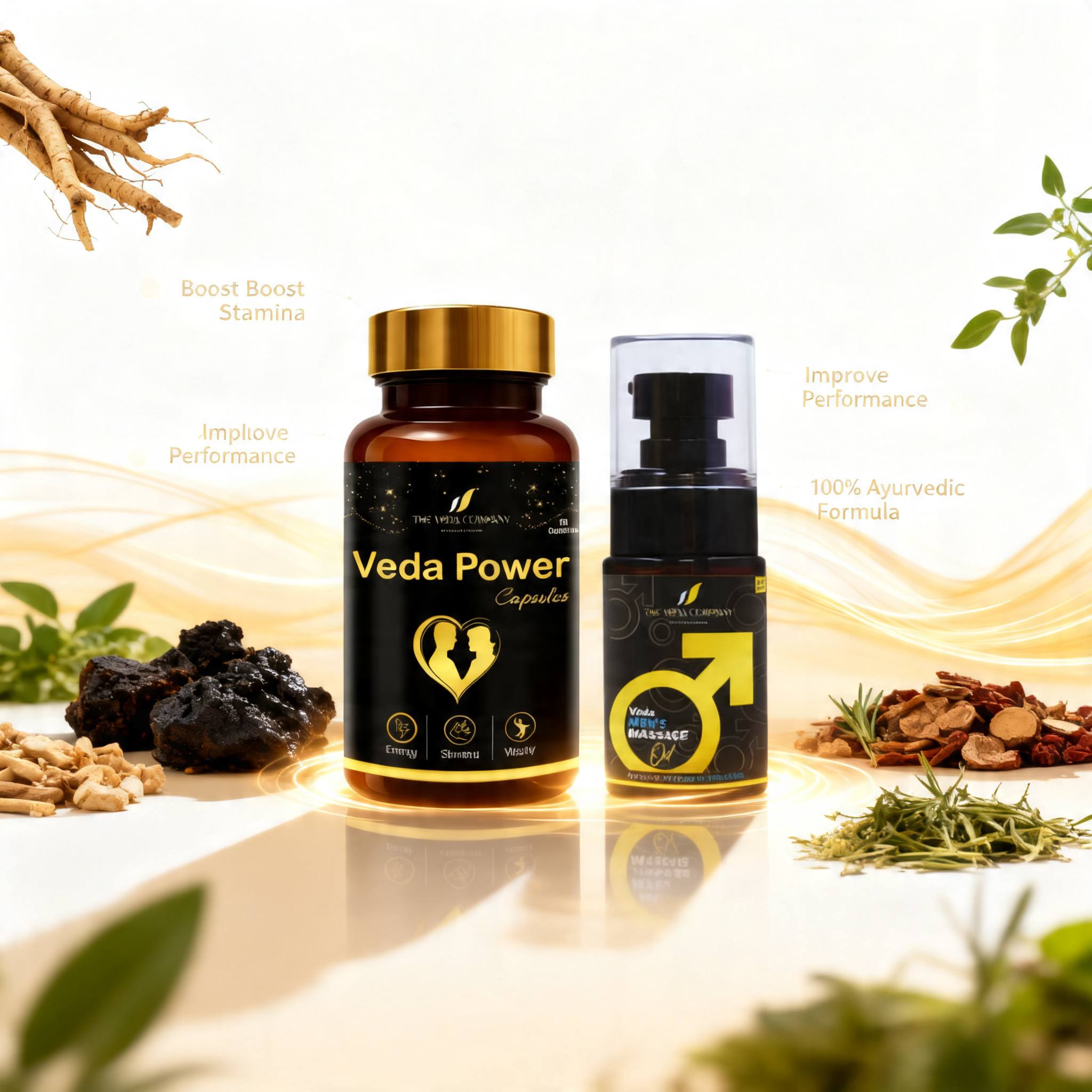 Veda Power Capsules (Veda Men's Massage Oil) Combo Set