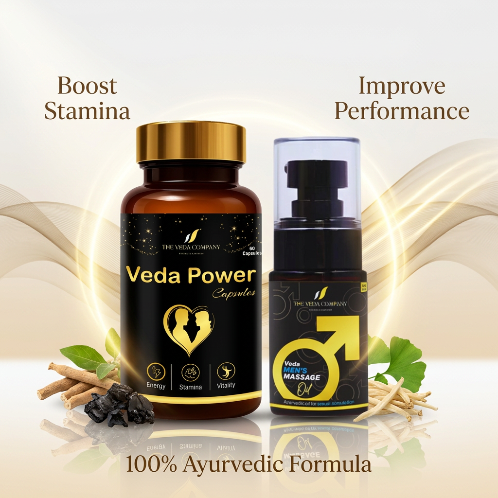 Veda Power Capsules (Veda Men's Massage Oil) Combo Set