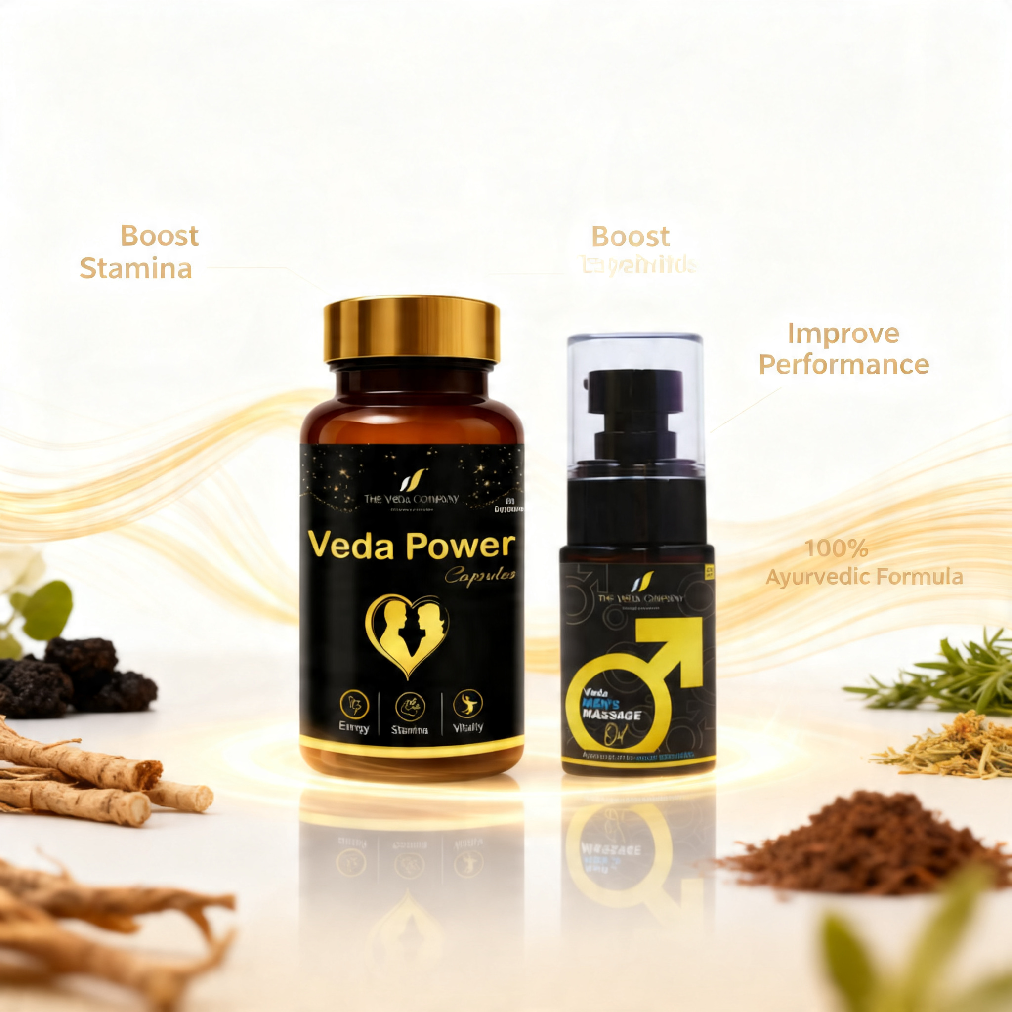 Veda Power Capsules (Veda Men's Massage Oil) Combo Set
