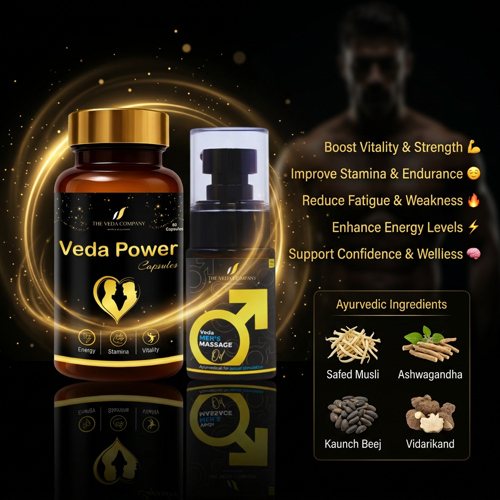 Veda Power Capsules (Veda Men's Massage Oil) Combo Set