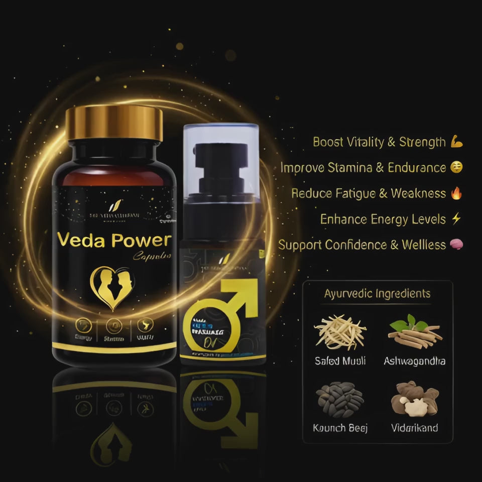 Veda Power Capsules (Veda Men's Massage Oil) Combo Set